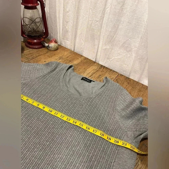 CLAIRE FRANCE Gray knit sweater size 2x - Picture 4 of 8
